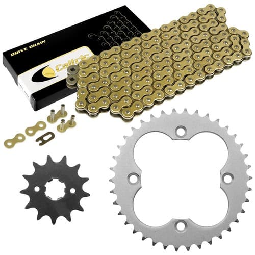 Drive Chain & Sprockets Kit for Honda TRX250R TRX250X Fourtrax 250 87-1992 Gold