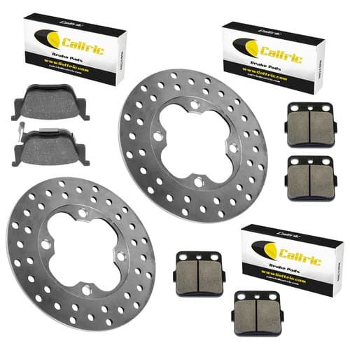 Caltric Front Brake Discs with Front & Rear Pads for Honda Rancher 420 2009-2014