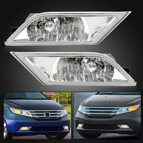 For Honda Odyssey 11-13 LH&RH Side Fog Lights Lamps w/ Bulbs Wire Harness Kit