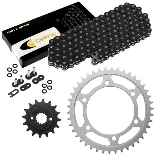 Black O-Ring Drive Chain & Sprocket Kit for Kawasaki EN500 Vulcan 500 Ltd 96-05