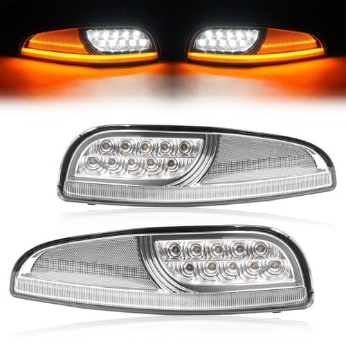 For Chevy Corvette C5 97-04 Clear Sequential LED Signal Lamp Bumper Corner Light