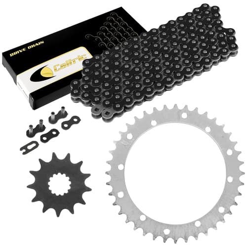 Black Drive Chain And Sprockets Kit for Yamaha Raptor 660R YFM660R 2001-2005