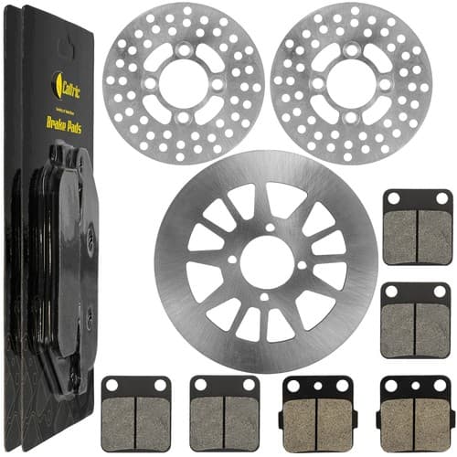 Front and Rear Brake Disc Rotor w/ Pads for Yamaha Warrior 350 YFM350X 1990-2004