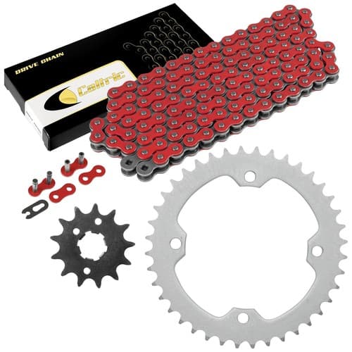 Red Drive Chain And Sprockets Kit for Yamaha Warrior 350 YFM350X 1987 1988