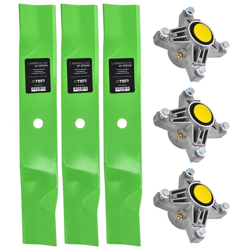Spindle High Lift Blade Kit for Cub Cadet 54 Inch Cut Deck Z-force S54 Zero-Turn