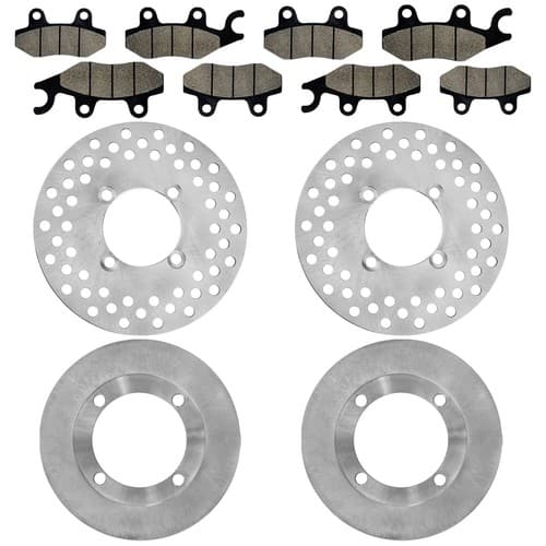 Front And Rear Brake Disc Rotor W/ Pad For Yamaha Rhino 700 YXR700 4X4 2008-2013