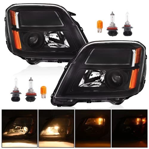 Pair Projector Headlights Assembly For GMC Terrain SLE/SLT 2010-2015 W/Bulbs