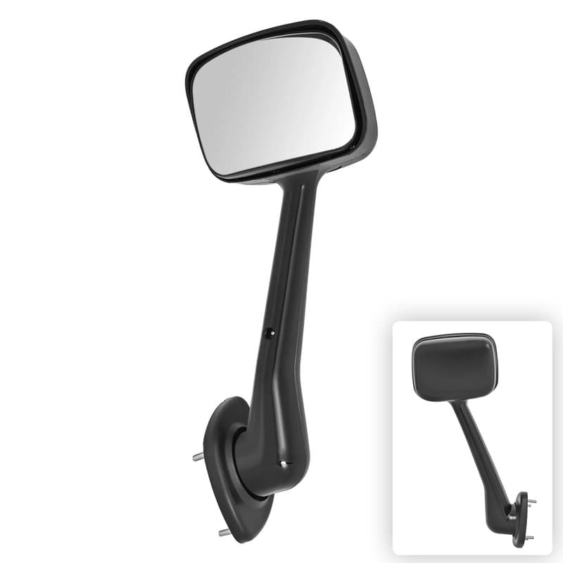 Right Side All Black Hood Mirror For Freightliner Cascadia 2008-2017  ABS+Glass