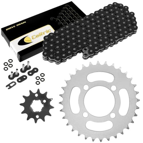 O-Ring Drive Chain & Sprockets Kit for Yamaha Grizzly 125 YFM125G 04-2012 Black