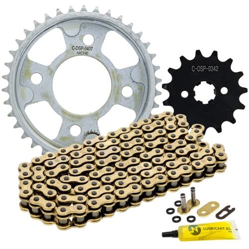 NICHE Sprocket Chain Set for Honda Grom 125 15/38 Tooth 420 X-Ring Front Rear