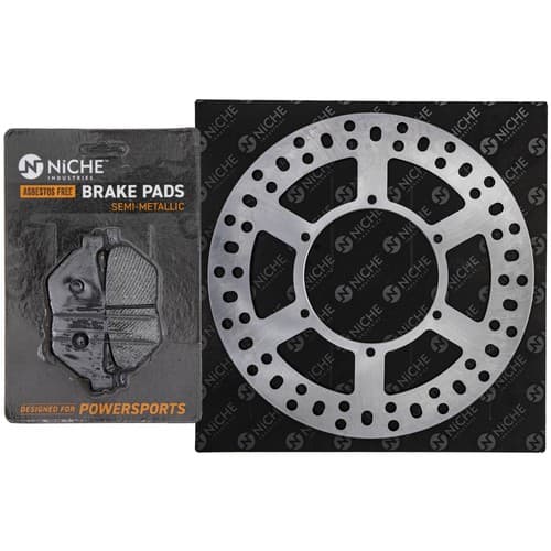 NICHE Rear Brake Rotor Pad Kit for Yamaha 3D8-25806-00-00 Semi Metallic