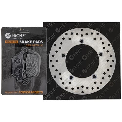 NICHE Rear Right Brake Rotor Pad Kit for Suzuki 06435-KYJ-901 Semi Metallic