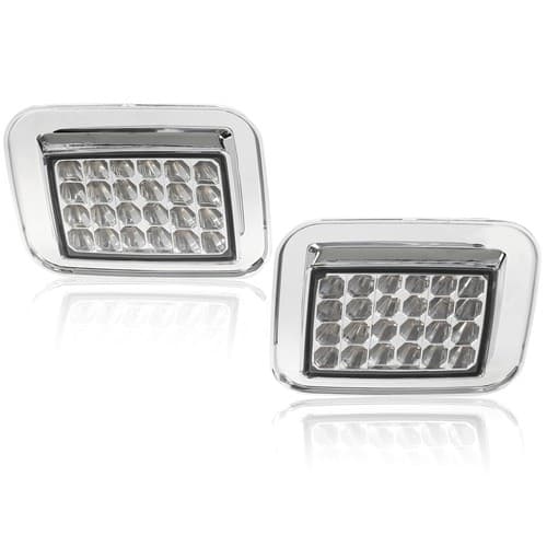 Pair Clear LED Corner Turn Signal Light Parking Lamp For Hummer H2 Base 2003-09