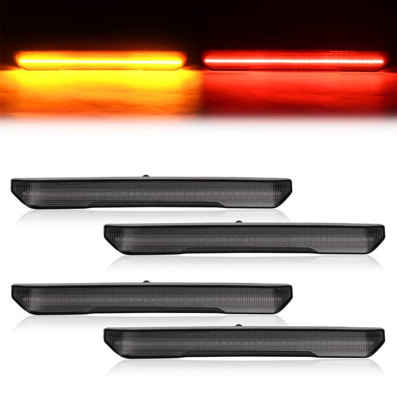 4PCS For GMC Sierra 3500HD Canyon 20-23 2024 LED Amber & Red Side Marker Lights
