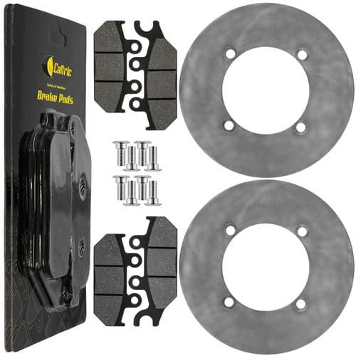 Front Rh Lh Brake Disc Rotor W/Bolt & Pads for Yamaha Viking 700 YXM700 2014-26