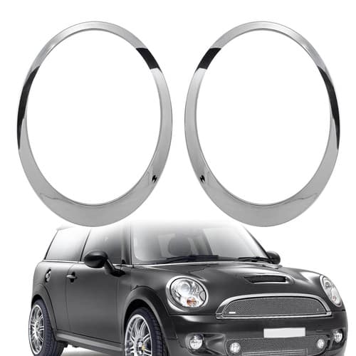Chrome Headlight Trims Ring Bezels Cover Pair For Mini Cooper R55 R56 2007-2015