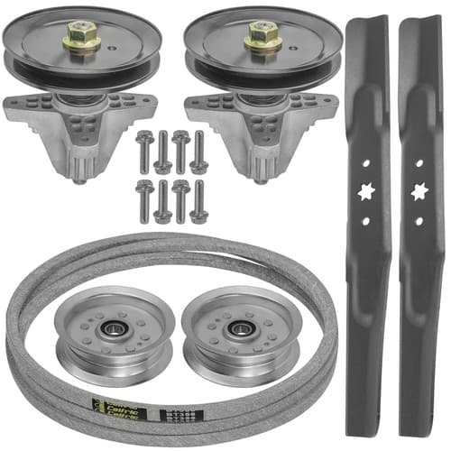 Caltric 918-06991 942-04308 Spindle BladePulley Belt For MTD Troy-Bilt Stens 42"