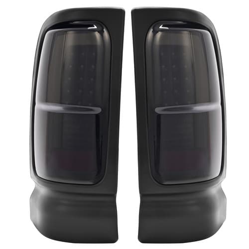For 1994-2002 Dodge Ram 1500 2500 3500 Black LED Tail Lights Brake Lamps