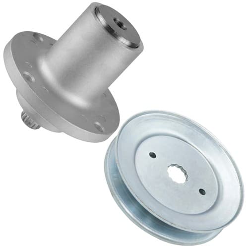 54" Deck Spindle w/ 5.78" OD Pulley for Hustler Raptor Flop-Up 7000 Series w/ SC