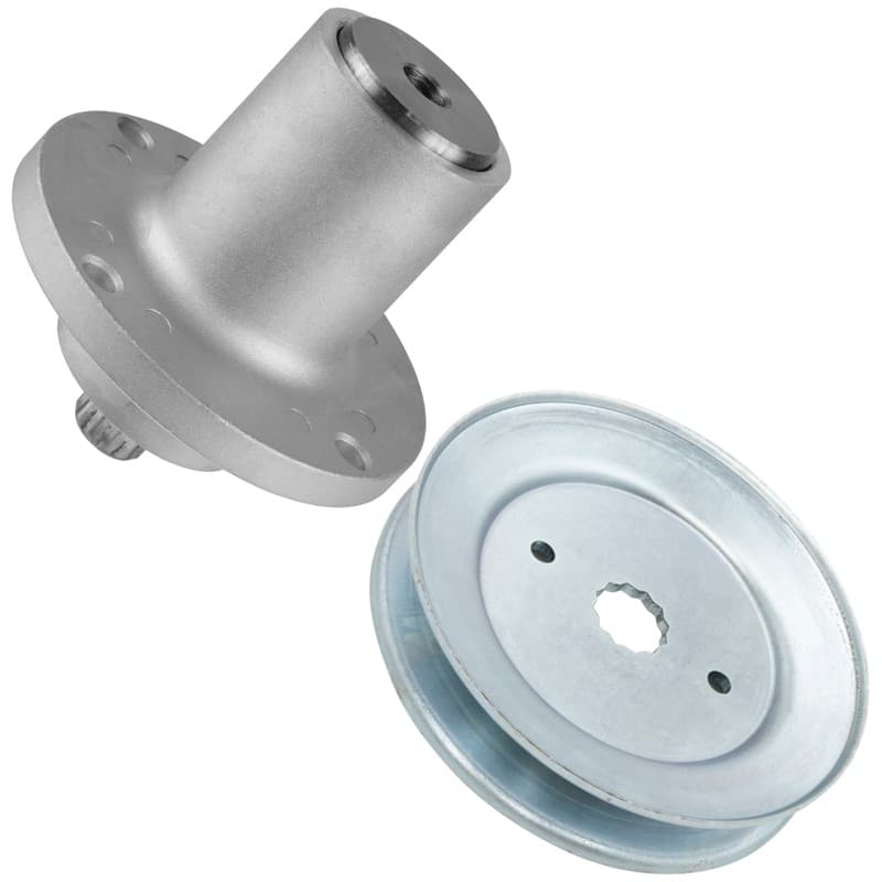 54" Deck Spindle w/ 5.78" OD Pulley for Hustler Raptor Flop-Up 7000 Series w/ SC