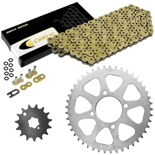 Gold O-Ring Drive Chain & Sprocket Kit for Kawasaki KZ440 Ltd 440 1980-1985