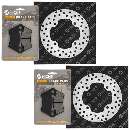 NICHE Rear Brake Rotor Pad Kit for Polaris 220241 2202097 5248250 Semi Metallic