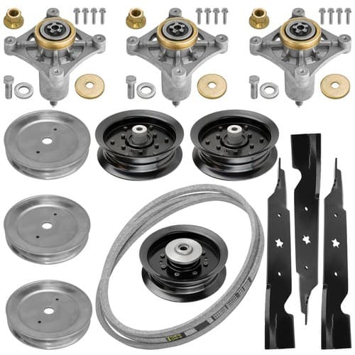 54" Deck Spindle Blade Belt Pulley Rebuild Kit Fits Husqvarna RZ5424 Zero Turn