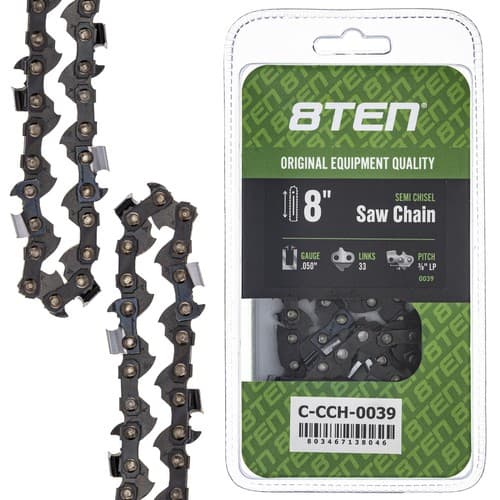 Chainsaw Chain 8 Inch .050 3/8 LP 33DL for Greenworks Saw 20V AMP pole 6.5