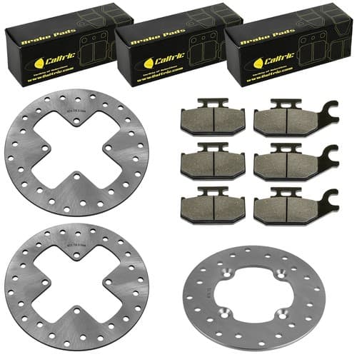 Front And Rear Brake Disc Rotors & Pads For Can Am Outlander 400 2003-2014