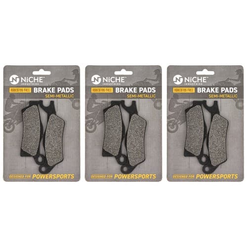 NICHE Brake Pad Set for Can-Am 705601015 Front Rear Left Semi-Metallic 3 Pack