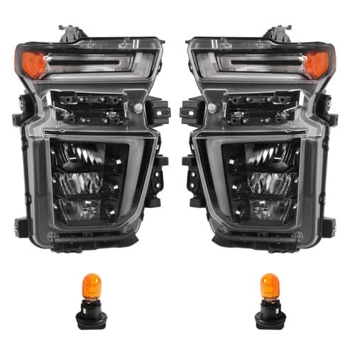 Pair Halogen Upgrade LED Headlight For Chevy Silverado 2500HD 3500HD 20 21 22 23