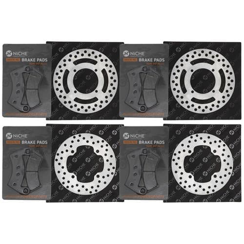NICHE Brake Rotor Pad Kit for Polaris Ranger EV Li-ion ATV Semi Metallic