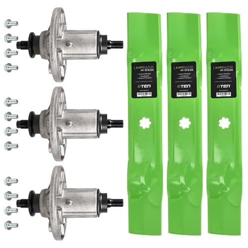 Spindle Mulching Blade Kit for John Deere LA130 LA140 X140 with 48 Inch Decks