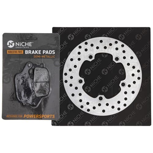 NICHE Rear Right Brake Rotor Pad Kit for Yamaha 5SL-W0046-00-00 Semi Metallic