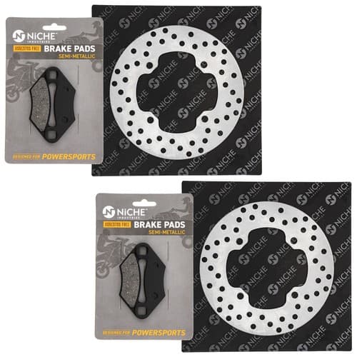 NICHE Rear Brake Rotor Pad Kit for Polaris 2202412 5248250 Semi Metallic ATV