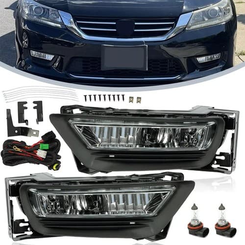 Front Bumper Fog Lights Lamps Assembly For  Honda Accord Sedan 4Dr 2013-2015 L+R