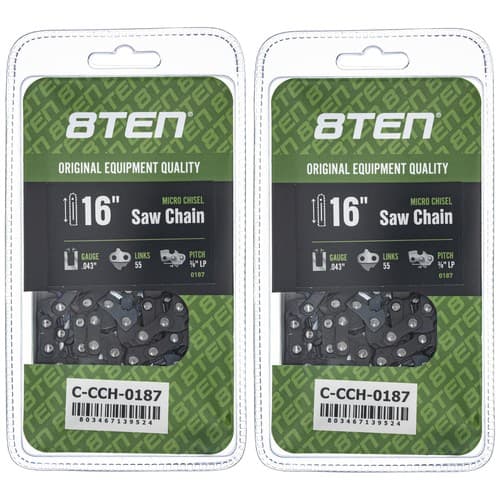 Micro Chisel Chainsaw Chain 16 Inch .043 3/8 LP 55DL for Stihl MS 170 180 2 Pack