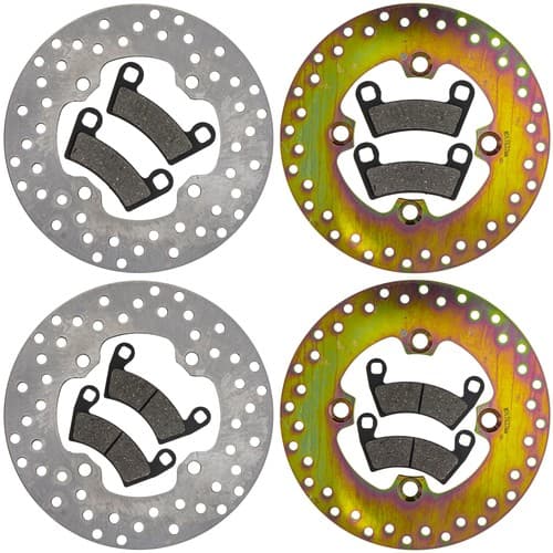 NICHE Brake Rotor Pad Kit for Polaris Ranger XP 1000 Crew 2203318 Semi-Metallic