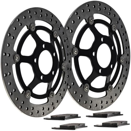 NICHE Front Brake Rotor Pad Kit for Suzuki 59210-32C70 59220-32C70 Semi Metallic