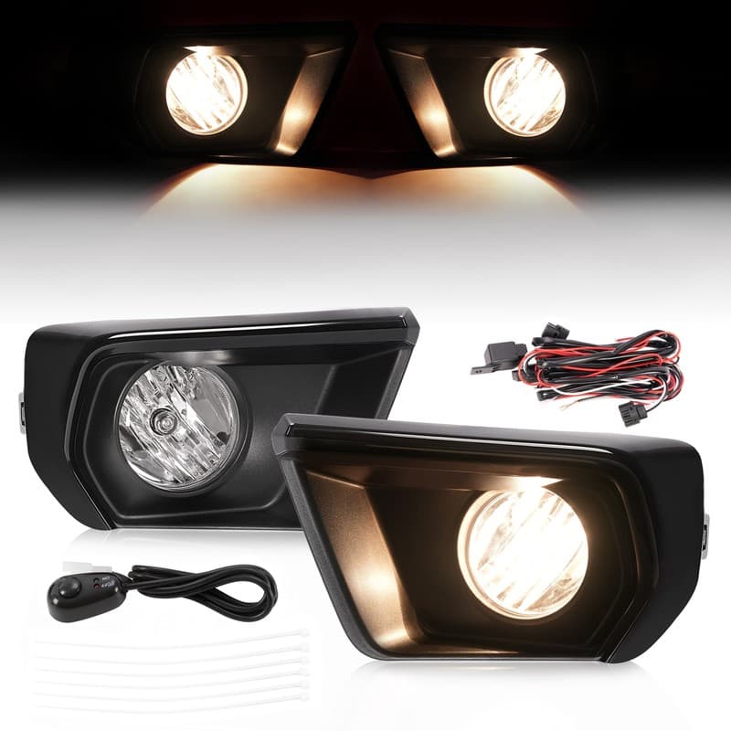 For 21-22 Chevy Colorado Clear Fog Light Kit Set w/Bezel Relay Switch Wire Bulb
