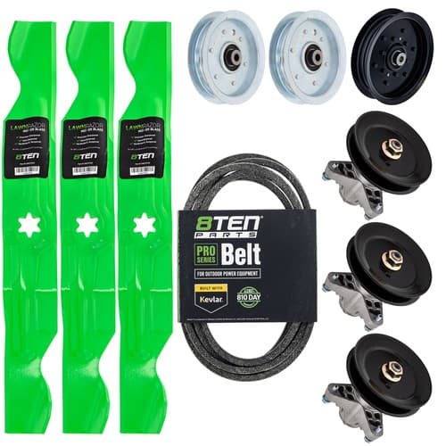 Deck Blade Spindle Belt Idler Kit for Cub Cadet RZT50 White Outdoor ZT50 50-Inch