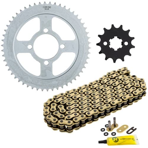 NICHE Sprocket Chain Set for Yamaha TTR125LE 13/54 Tooth 428 X-Ring Front Rear