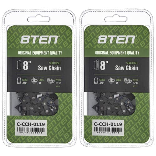 Chainsaw Chain 8 Inch .043 3/8 LP 34DL for Worx WG310 90PX034G 61PMM334E 2-Pack