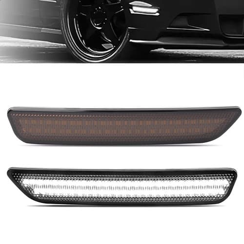 2PCS For Ford Mustang 2010 11 12 13 2014 LED Side Marker Lights Front Smoke Lens