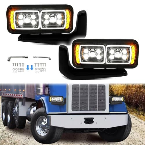 For Peterbilt 359 81-88, 379 87-07, 389 08-21 Full LED Headlights Assembly