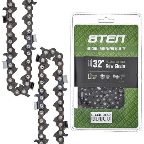 Full Chisel Skip Tooth Chainsaw Chain 32 Inch .063 3/8 105DL for Husqvarna
