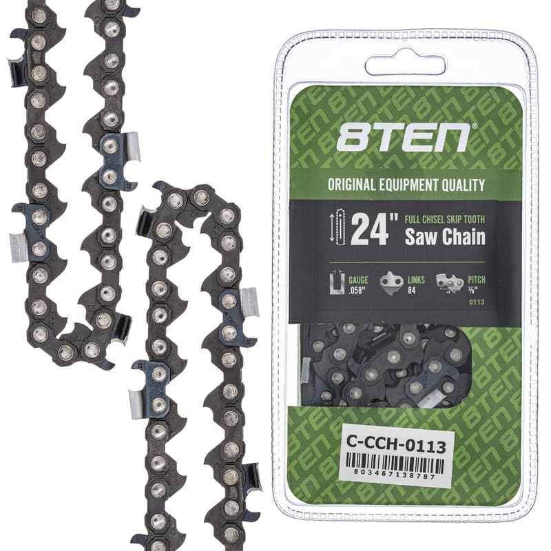 Full Chisel Skip Tooth Chainsaw Chain 24 Inch .058 3/8 84DL for Husqvarna Poulan