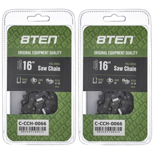 Chainsaw Chain 16 Inch .043 3/8 LP 56DL for Greenworks 40V Brushless 2-Pack