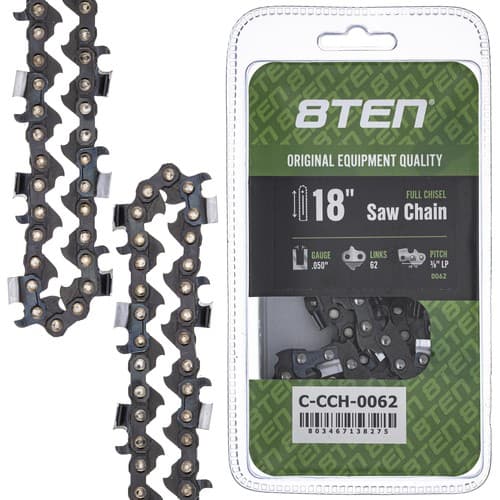 Full Chisel Chainsaw Chain 18 Inch .050 3/8 LP 62 DL for Echo Poulan Craftsman