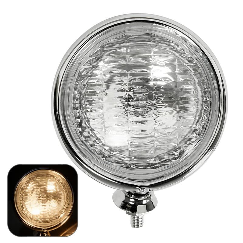 5" Chrome Housing Vintage Clear Lens Fog Light Halogen Bulb 12V 55W Universal
